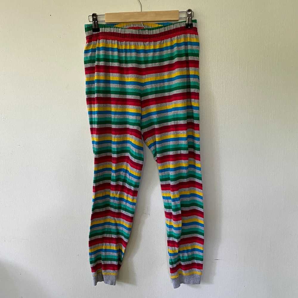 Disney Pajama Pants Womens Small Striped Colorful Elastic Waist Lounge Pride